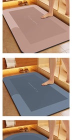 Minimalist Diatomite Bath Mat Quick-Dry Absorbent Non-Slip Door Mat Stain-Resistant & Durable Entryway Rug