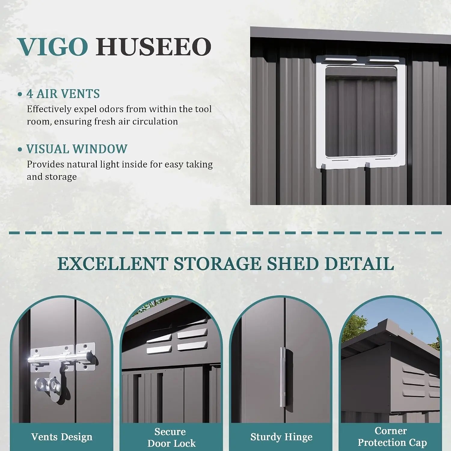Outdoor Waterproof Metal Storage Shed