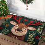 Gingerbread & Santa Christmas Door Mat