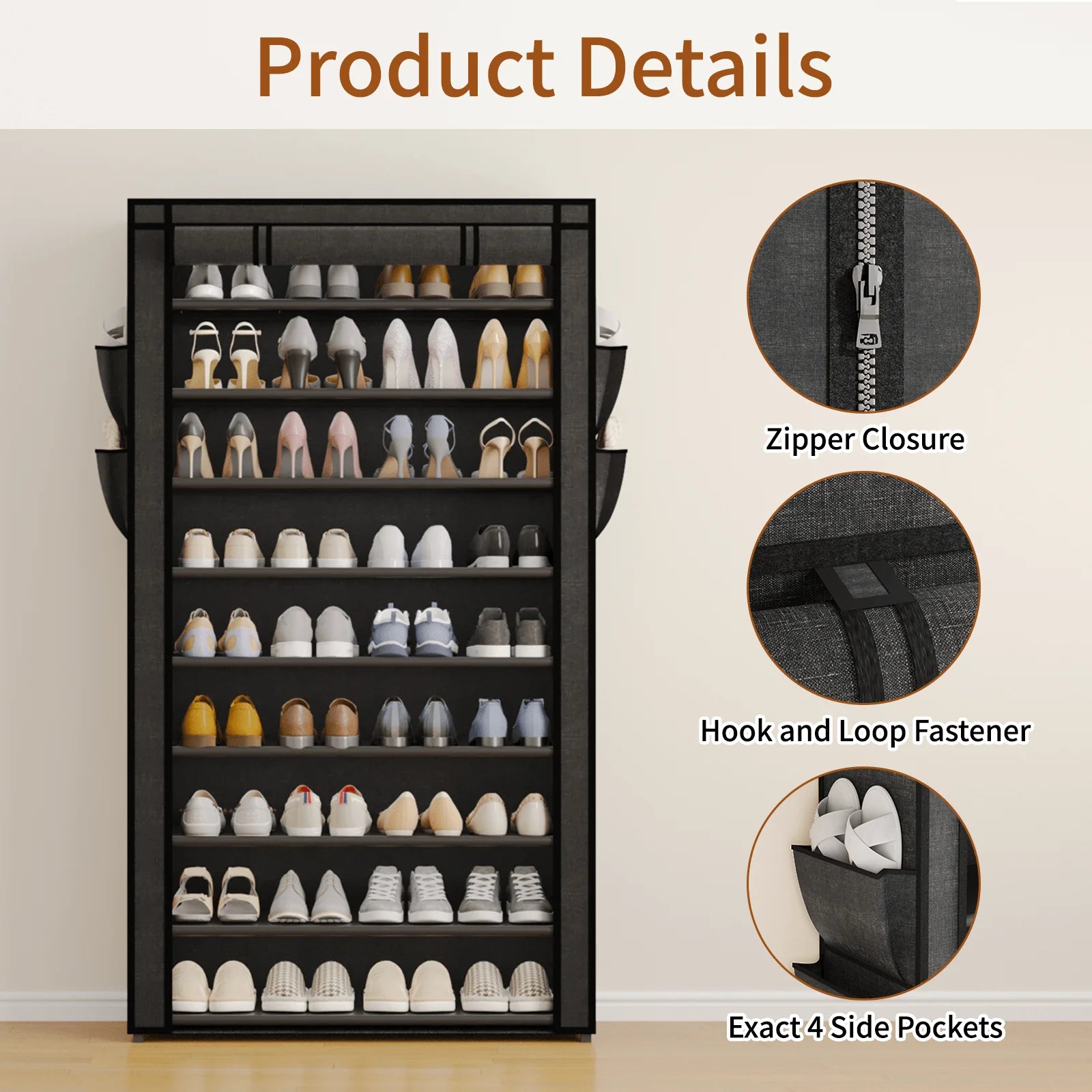 10-Tier Shoe Storage Cabinet