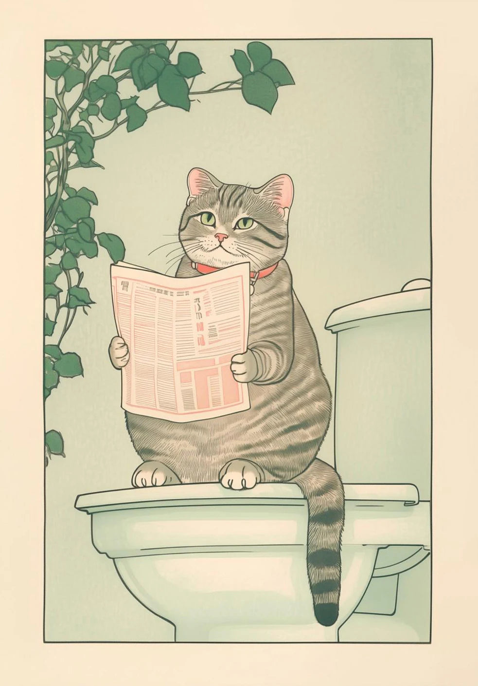 Japanese Cat Bath Canvas Print