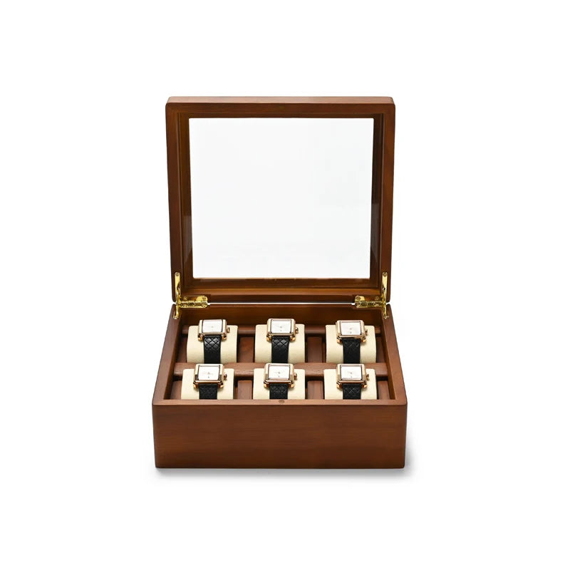 Oirlv 10 Grids Watch Box Wooden Jewelry Box Watch Organizer Case Men Women Mechanical Watchs Storage Case Wristwatch Display Box