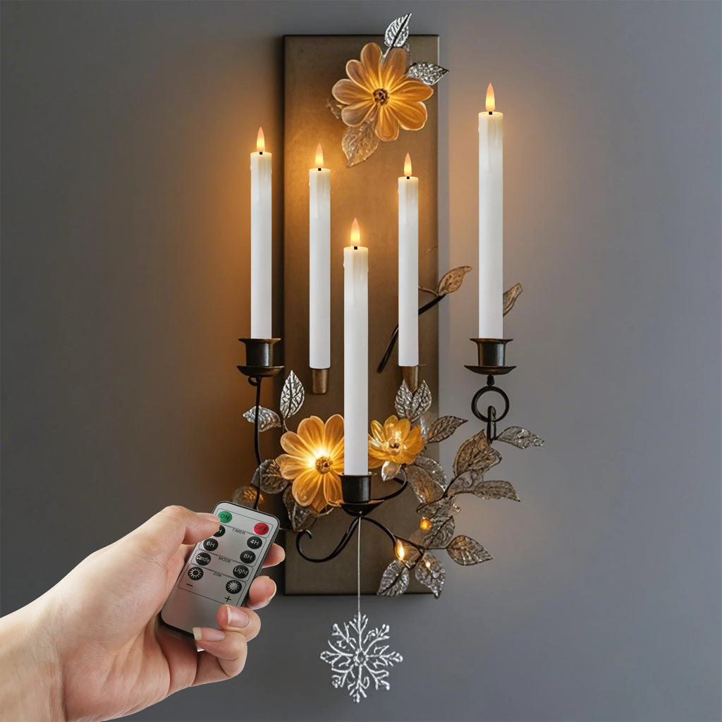 Flameless Taper Candle Set with Remote & Timer