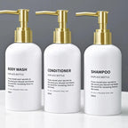 Refillable Shower Soap Bottles with Gold Pump, Shampoo and Conditioner Soap Dispenser for Bathroom Decor Upgrade