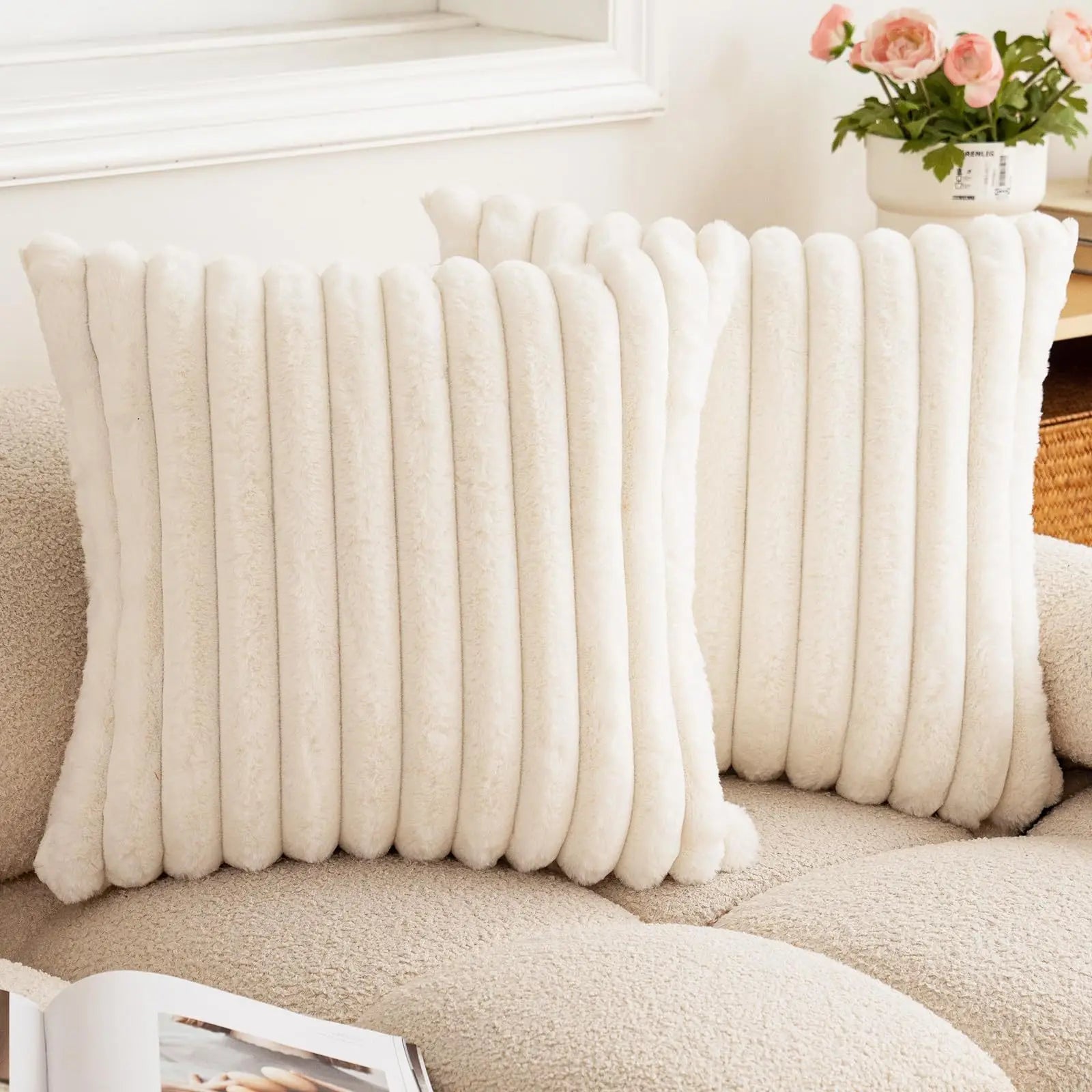 PlushStripe Cushion Cover