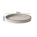 Round Black Leather Valet Tray