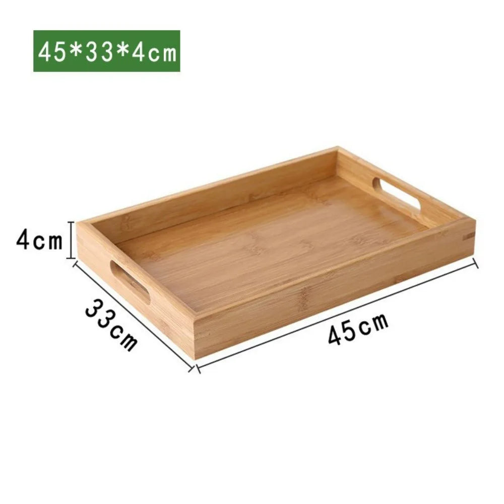 New Rectangular Storage Tray household Solid Wood Storage Plate Bamboo Water Cup Plate Dried Fruit Water Cup Plate