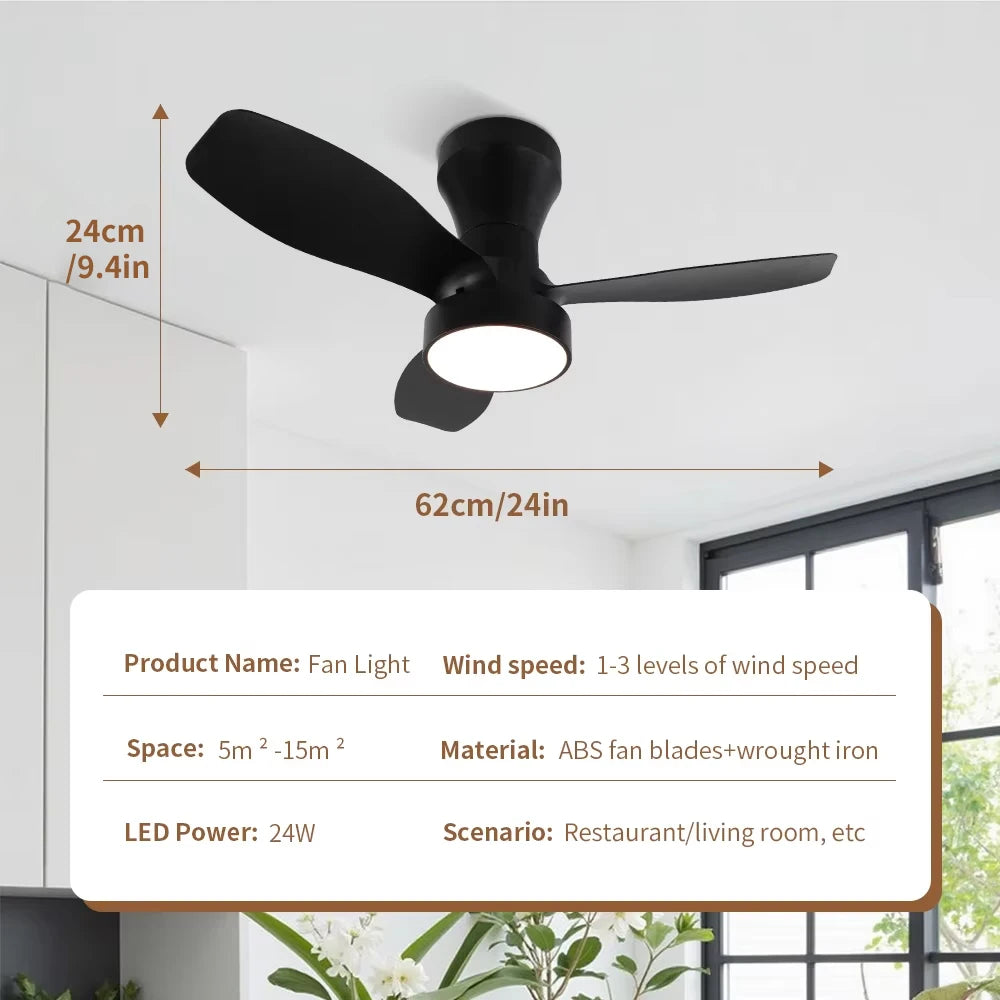 Dc Dimmable Remote-Control LED Ceiling Fan with Light