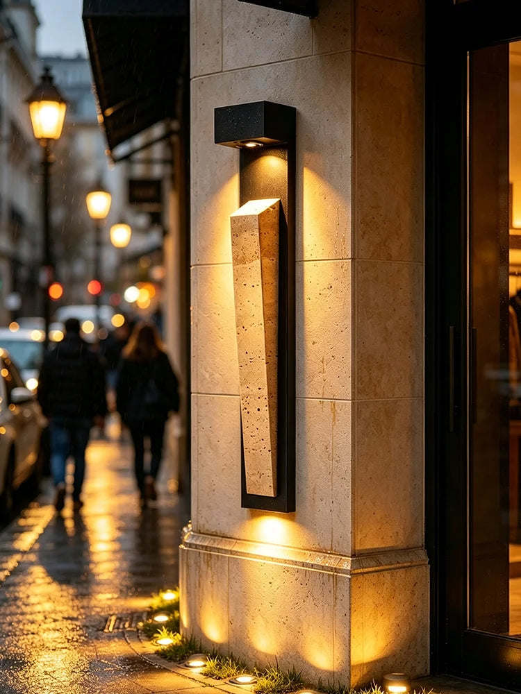 Travertine Marble Walnut Wall Light