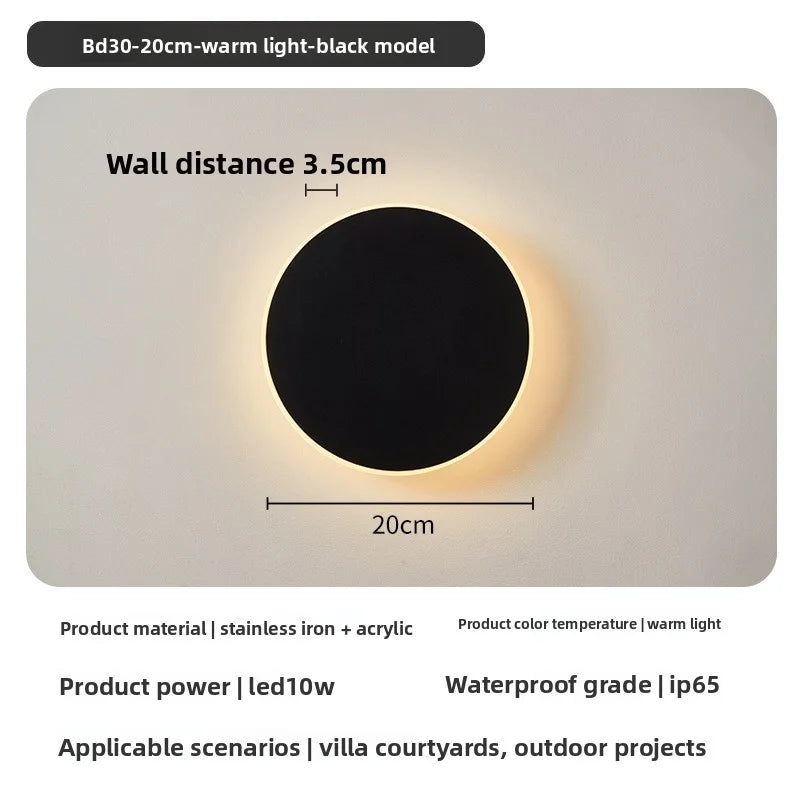 Round Waterproof Outdoor LED Wall Light