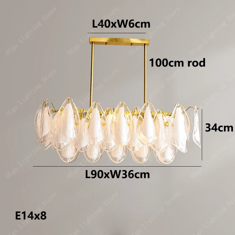 Murano-Style Petal Luxury Glass Chandelier