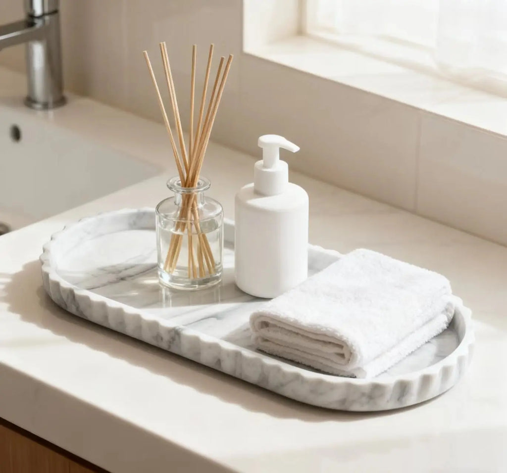 Silicone Wave-Edge Vanity Tray