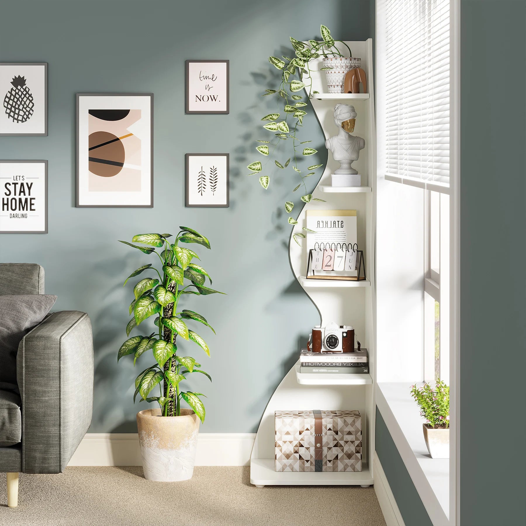 5-Tier Corner Bookshelf