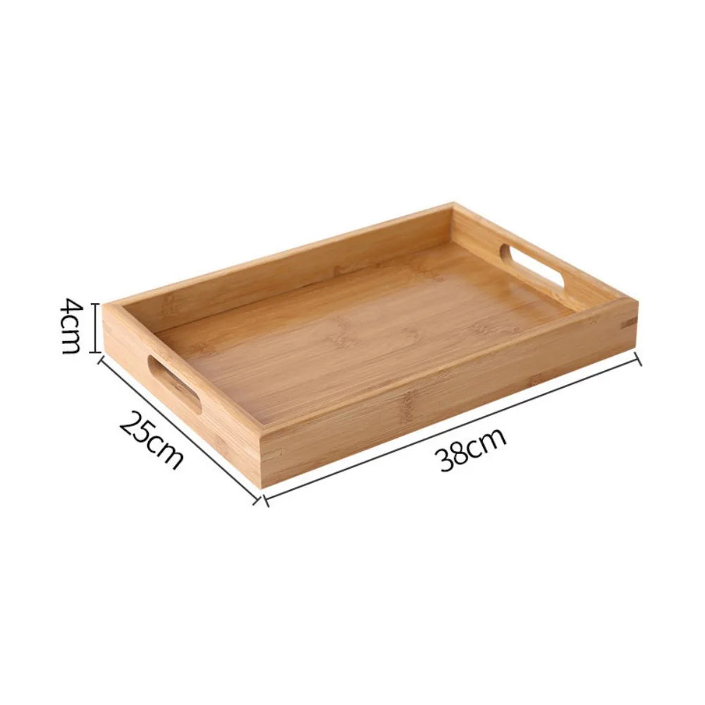 New Rectangular Storage Tray household Solid Wood Storage Plate Bamboo Water Cup Plate Dried Fruit Water Cup Plate