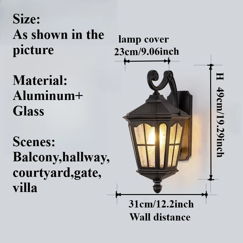 Vintage Solar Entryway Wall Lantern