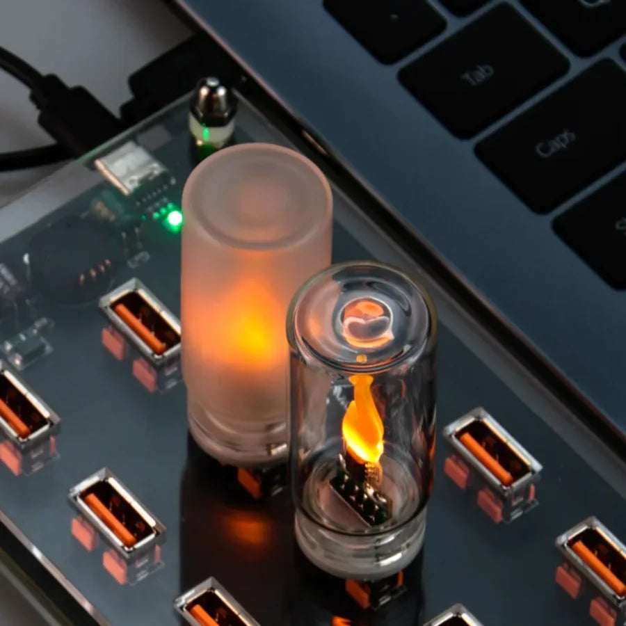 USB Flickering Glass Flame Light