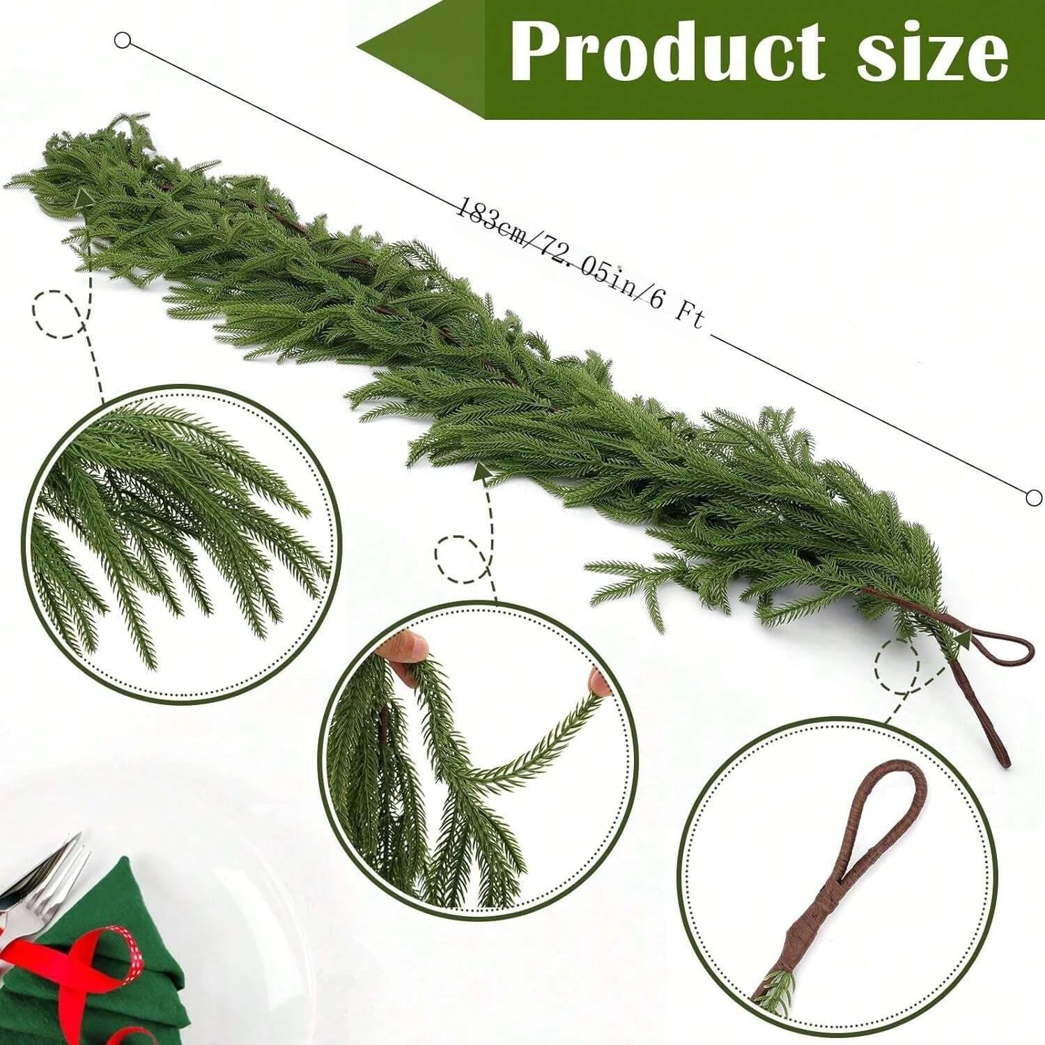 Norfolk Pine Christmas Wreath & Garland