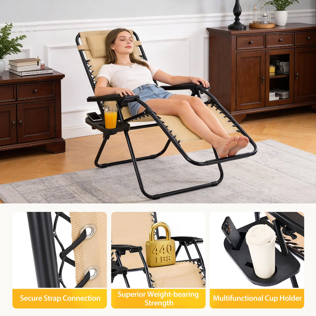 Set of 2 Zero-Gravity Outdoor Recliners