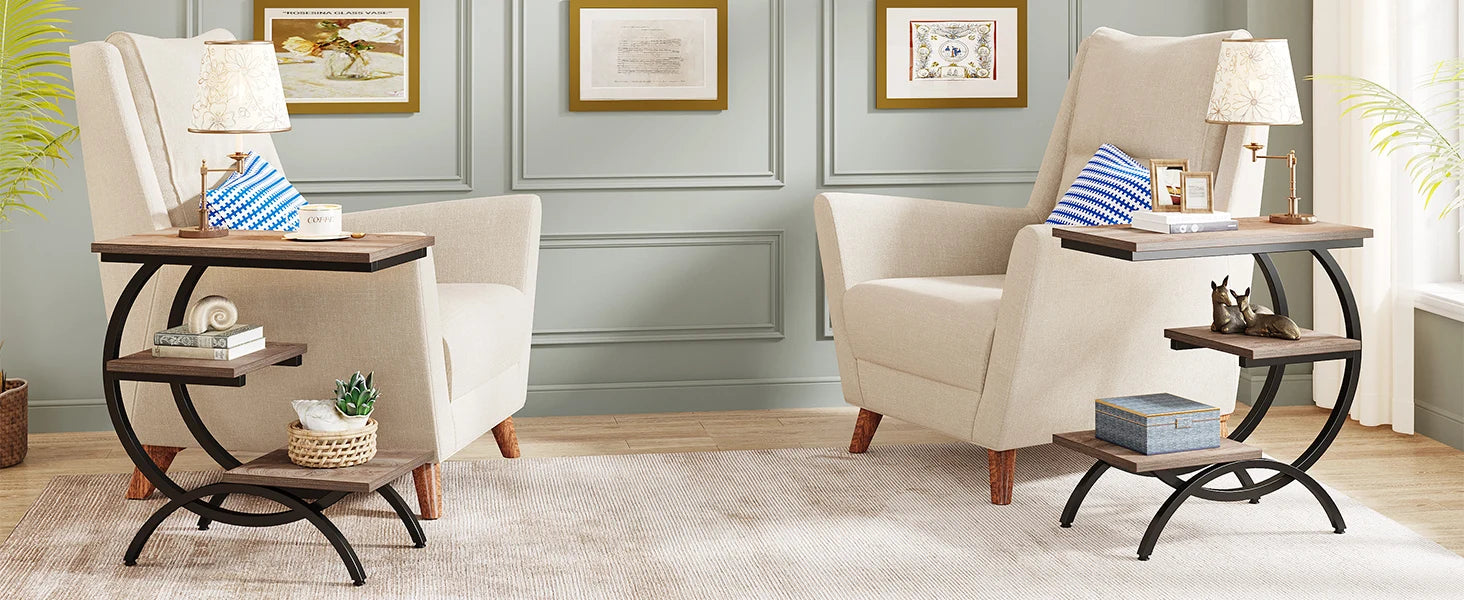 3-Tier C-Shaped Side Table