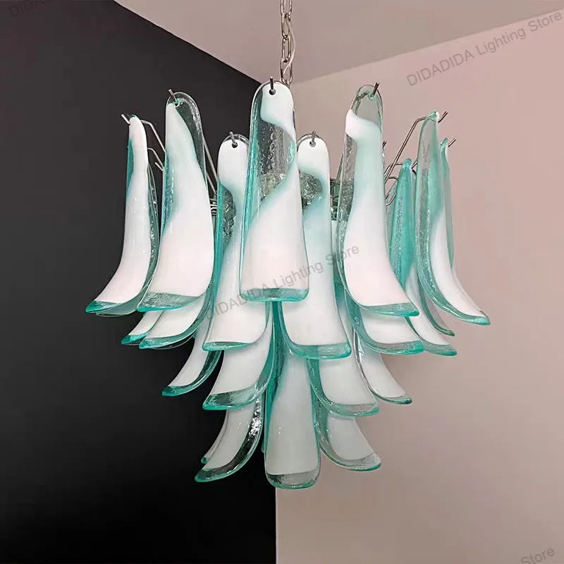 Murano-Style Multicolor Horseshoe Glass Pendant Light