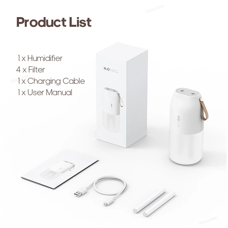 300ml Rechargeable Ultrasonic Humidifier