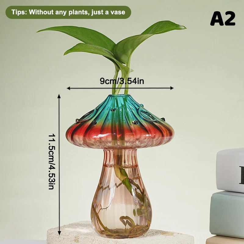 Hand-Blown Mushroom Glass Vase