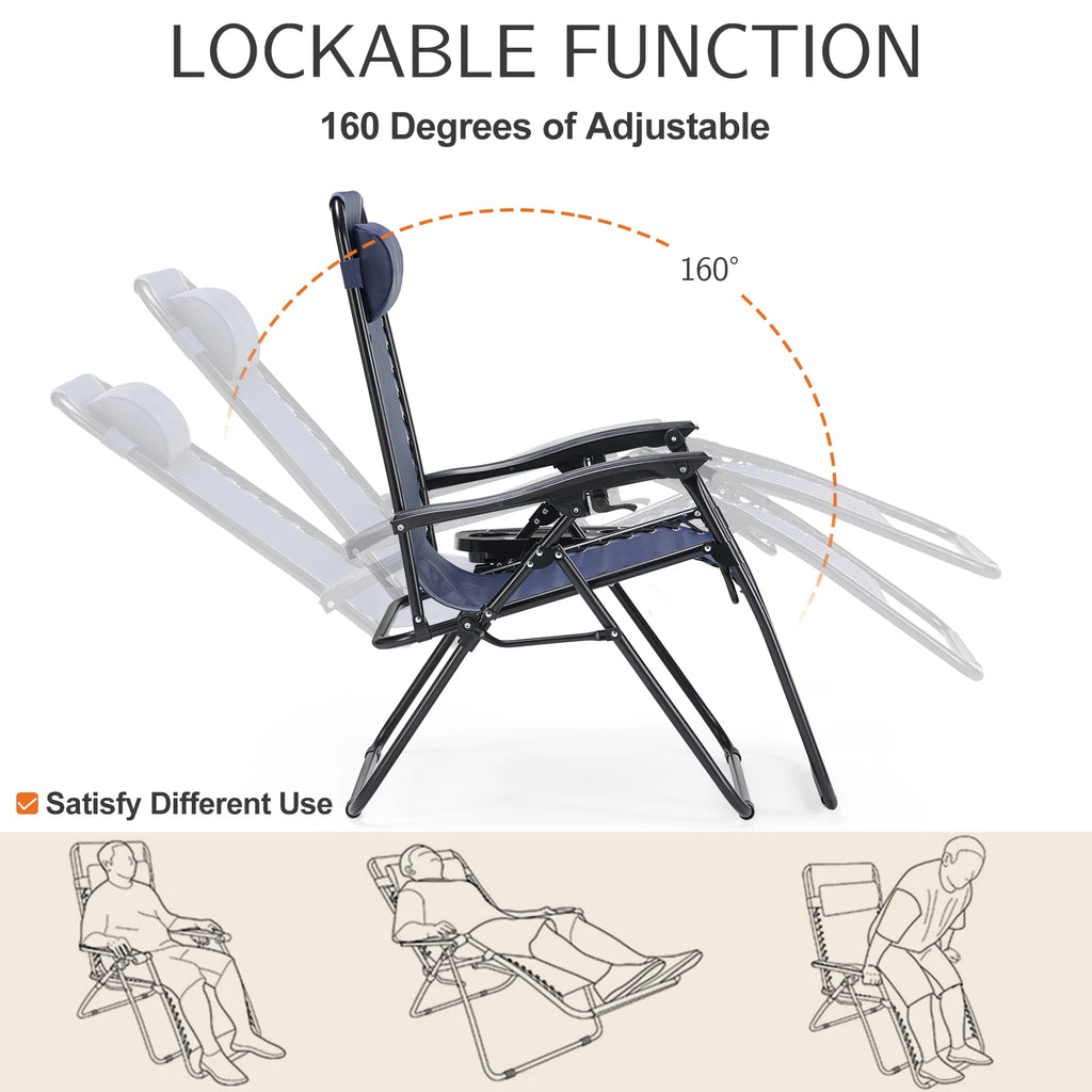 Set of 2 Zero-Gravity Outdoor Recliners