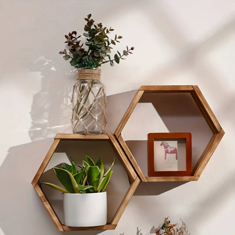 Hexagonal Floating Wall Shelves
