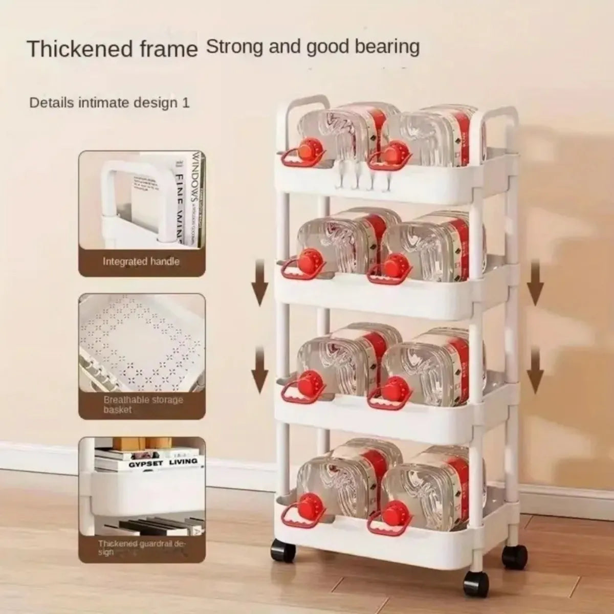 4-Tier Rolling Storage Cart