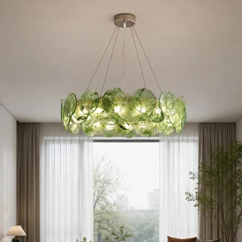 Multicolor Glass Lobby Chandelier