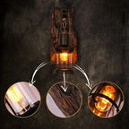 Wood Industrial Wall Light