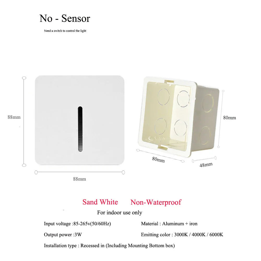 Night Motion-Sensor LED Wall Light