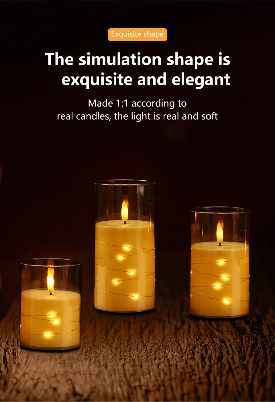 Starlight Flameless Pillar Candle Set