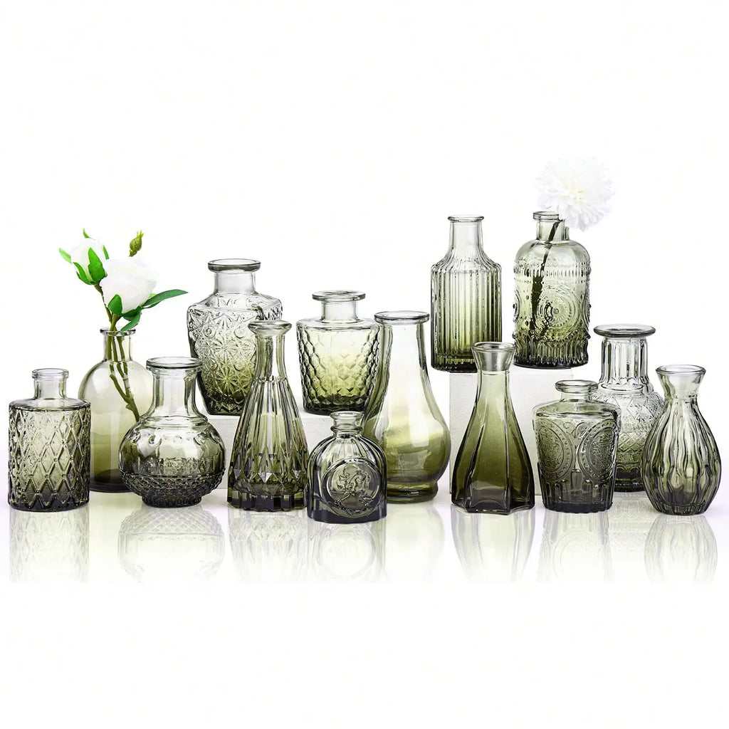 14-Piece Mini Glass Vase Set