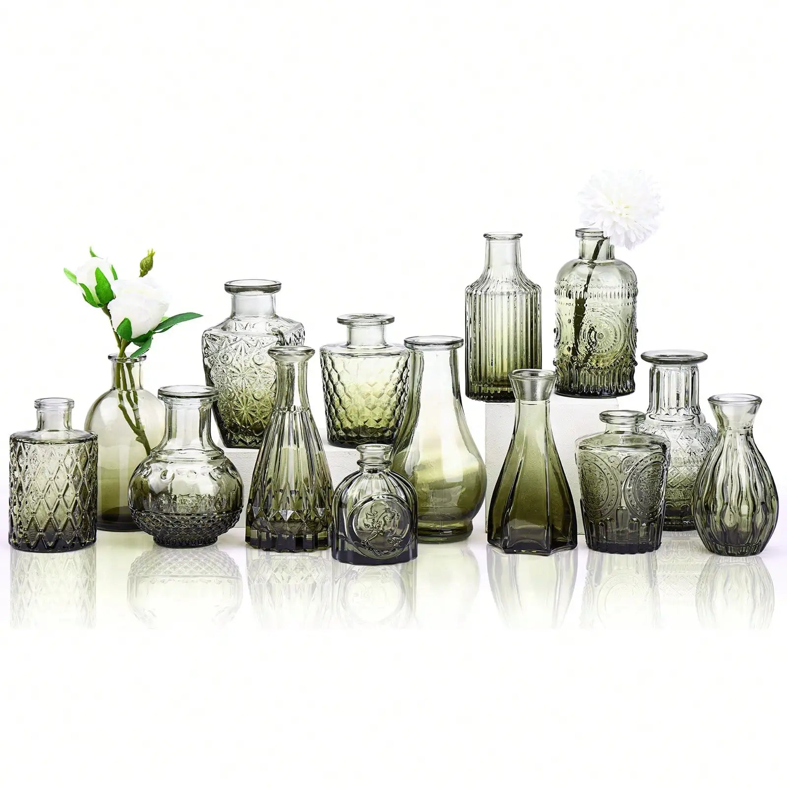 14-Piece Mini Glass Vase Set