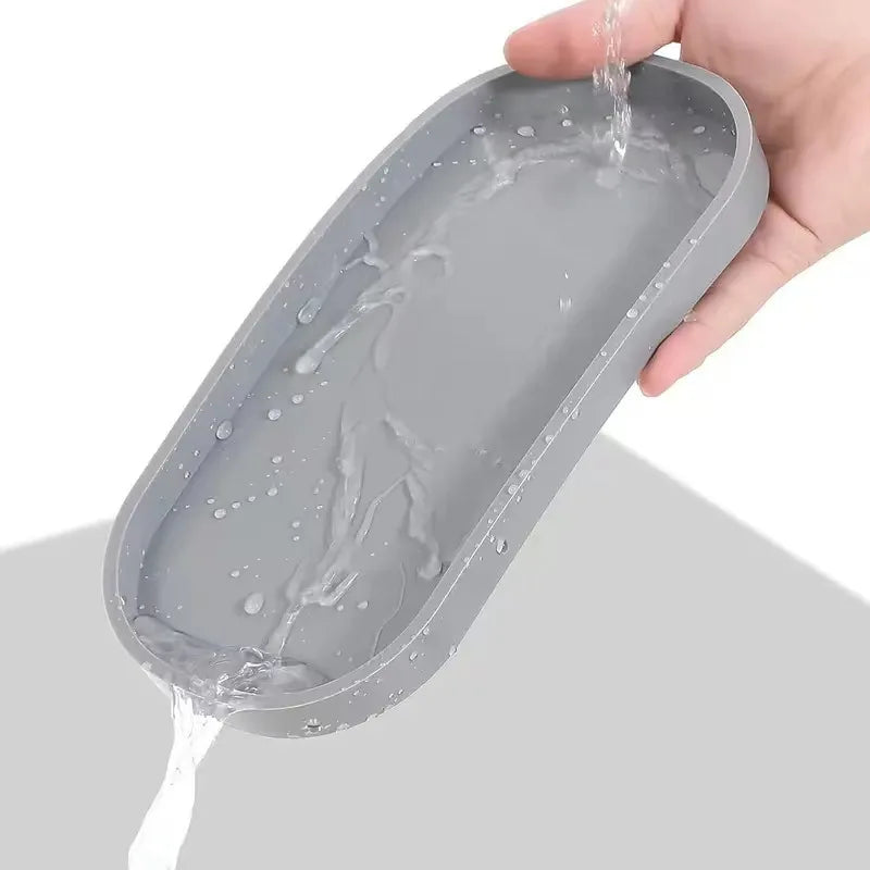 Silicone Wave-Edge Vanity Tray