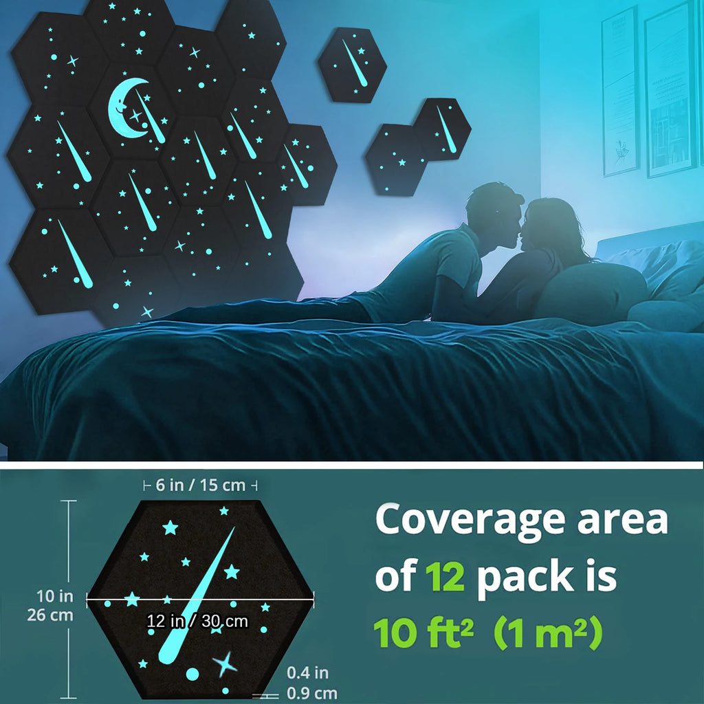 18-Pack Hexagonal Self-Adhesive Acoustic Panels