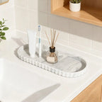 Marble-Look Oval Silicone Storage Tray