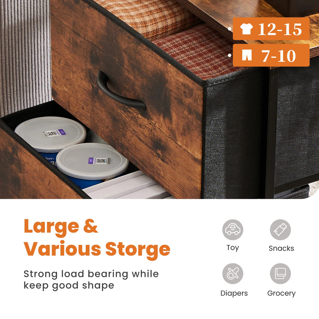 Fabric Drawer Nightstand
