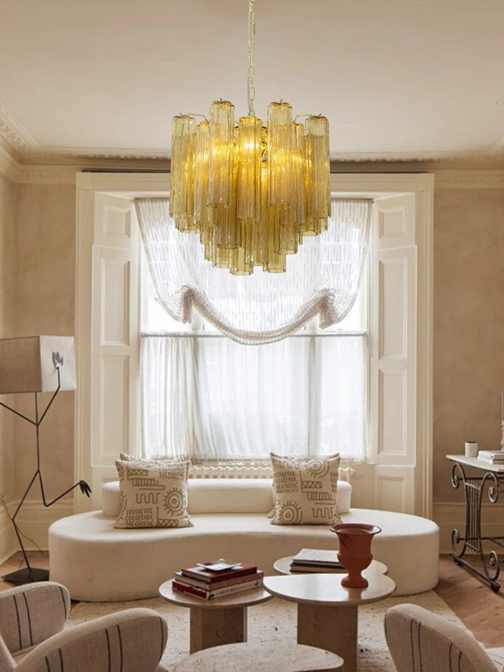 Art Glass Dimmable LED Chandelier