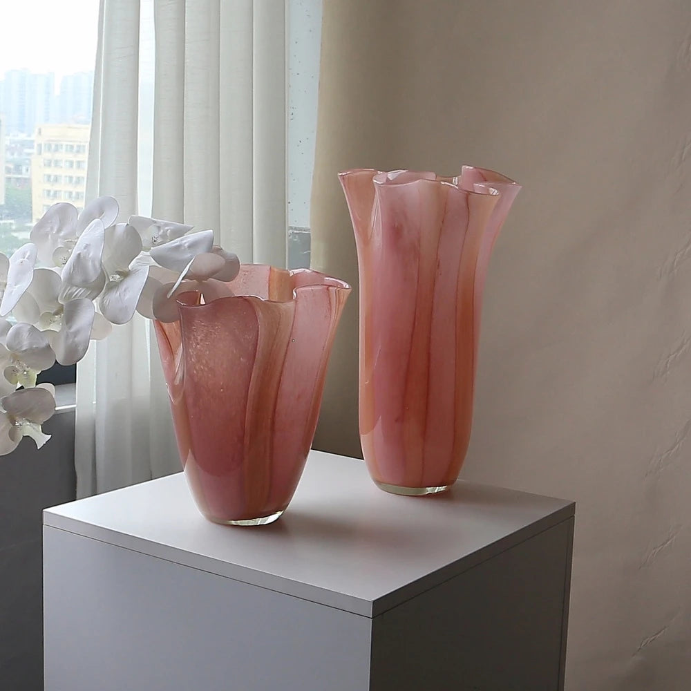 Wide-Mouth Contemporary Glass Vase