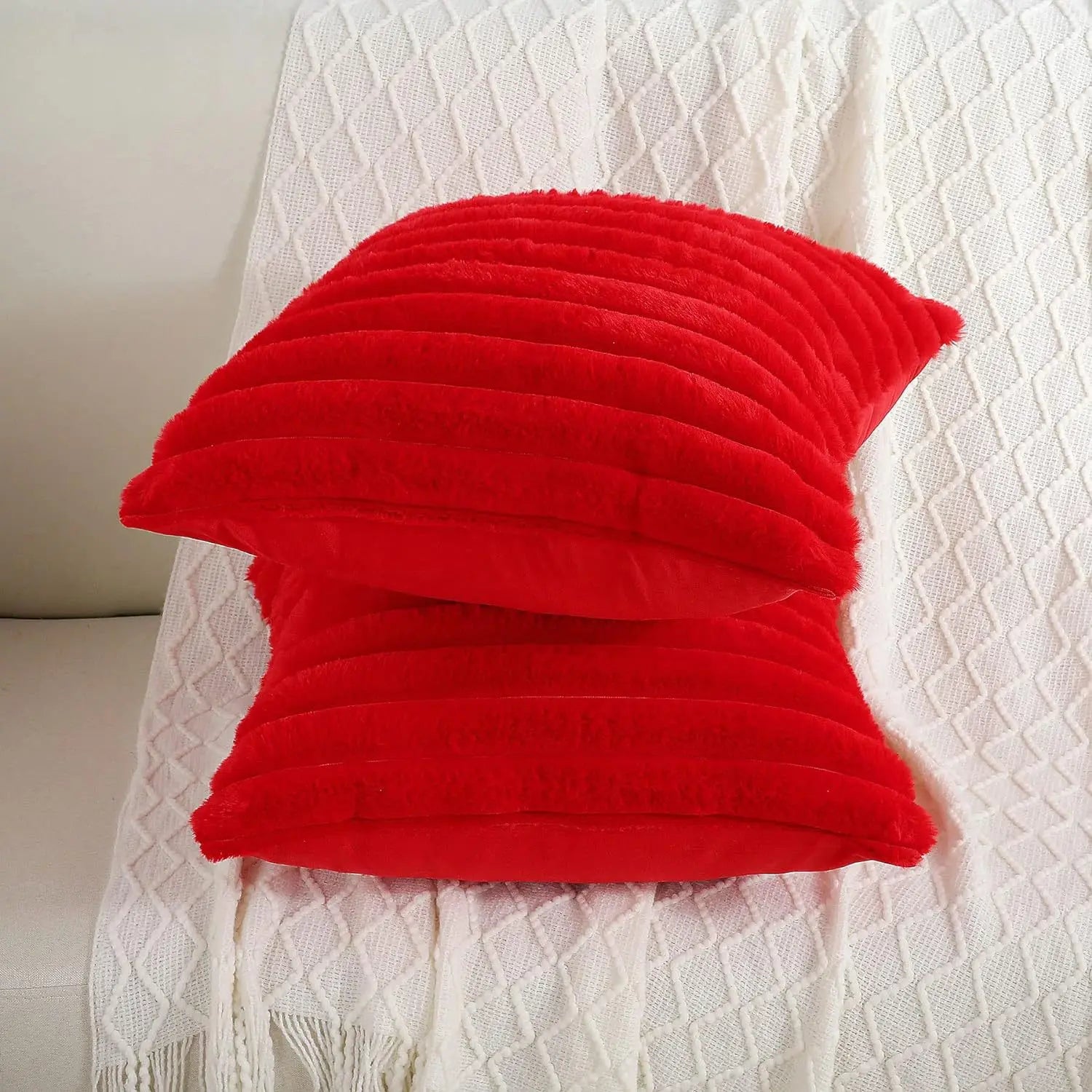 PlushStripe Cushion Cover