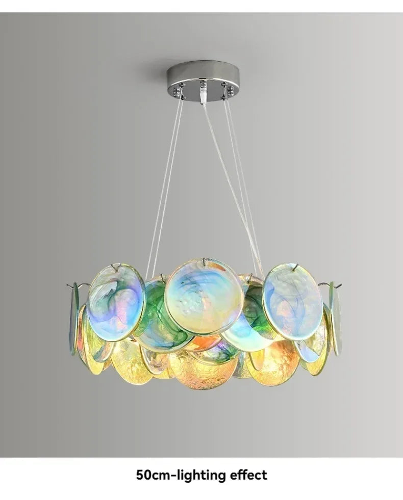 Multicolor Glass Lobby Chandelier