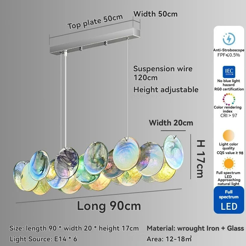 Multicolor Glass Lobby Chandelier