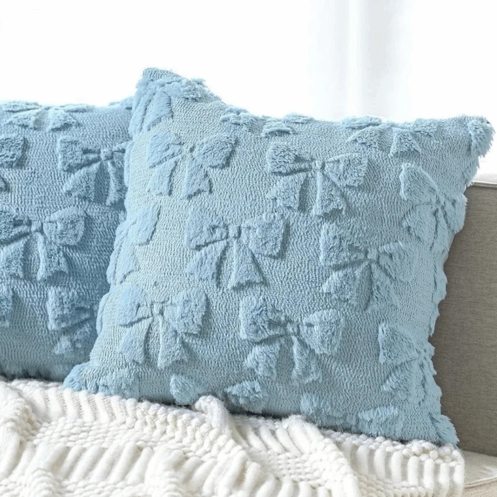 Bunny Bow & Daisy Plush Pillow Cover