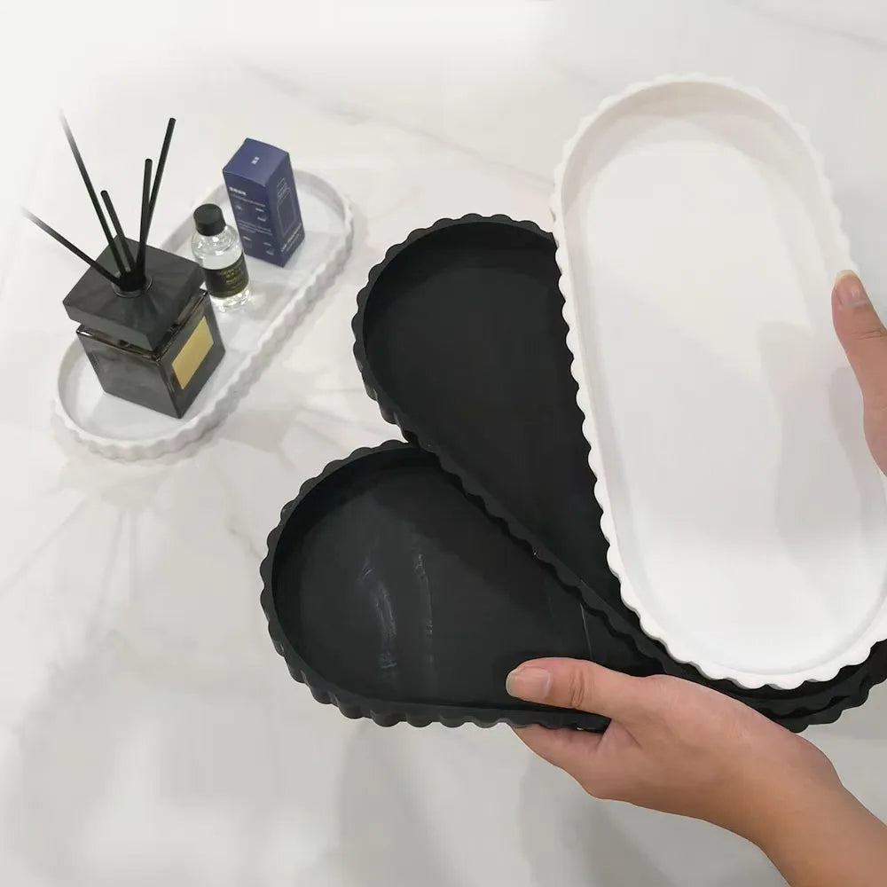 Silicone Wave-Edge Vanity Tray