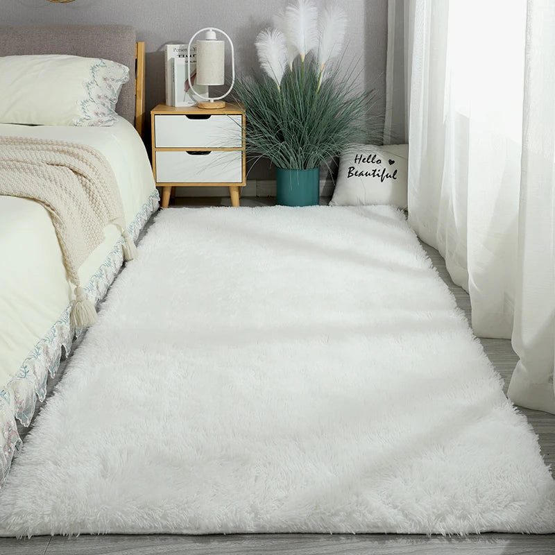 Fluffy Long-Pile Washable Area Rug
