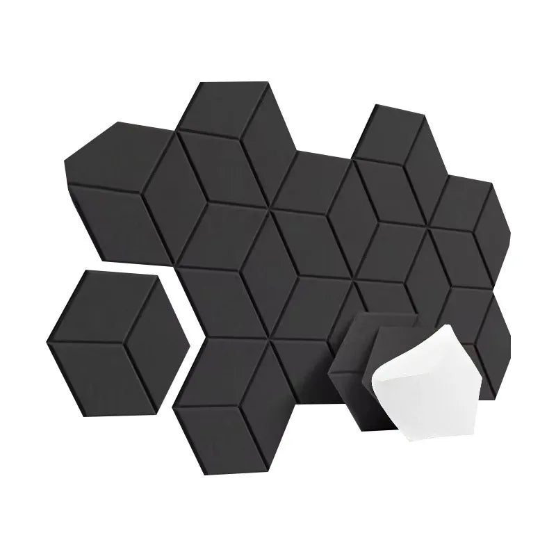 12-Pack Hexagonal Self-Adhesive Acoustic Panels