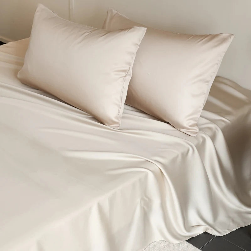 100% Silk Bed Sheet Set Luxury Mulberry Silk Bedding Sets Twin Full Double Queen King Size Fitted Sheet Flat Sheet Pillowcase