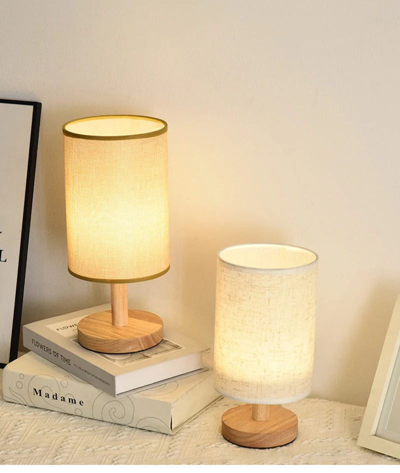 USB Dimmable Fabric Shade Table Lamp